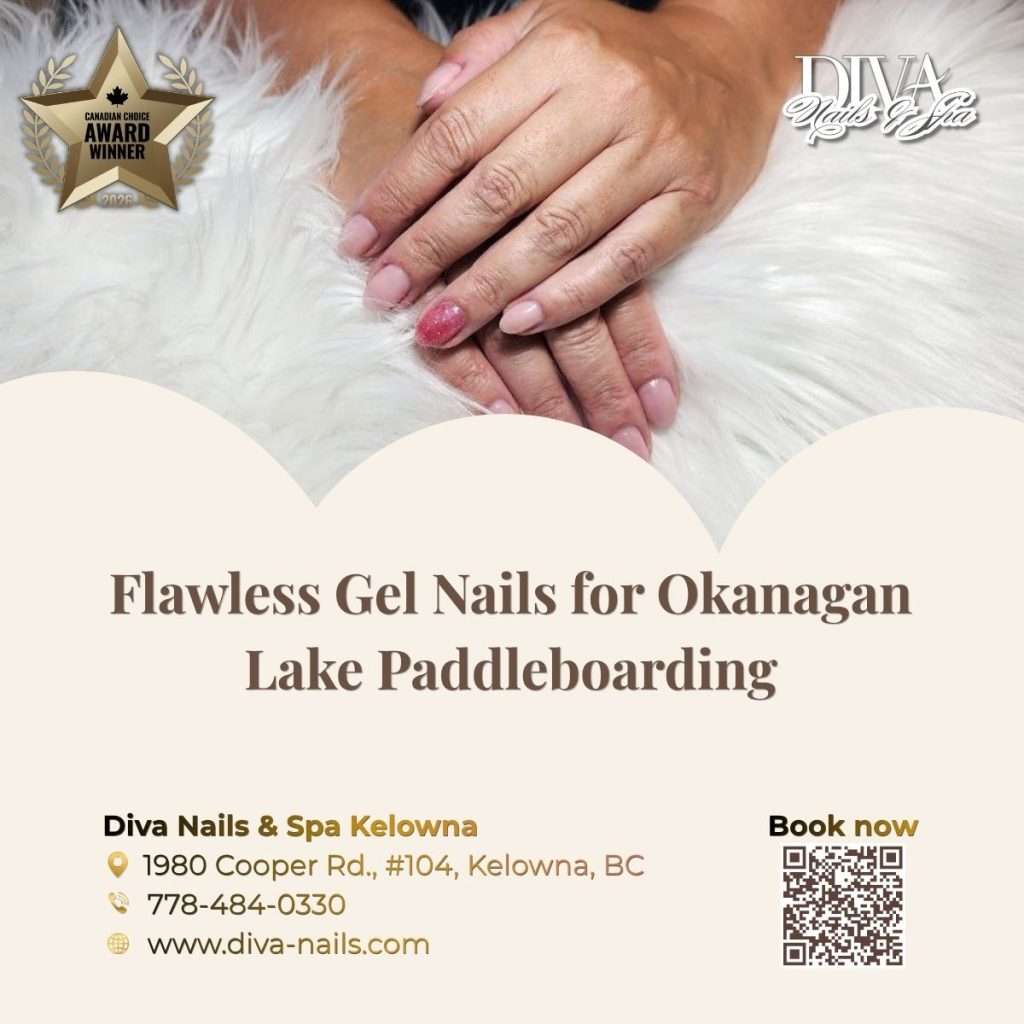 Flawless Gel Nails for Okanagan Lake Paddleboarding